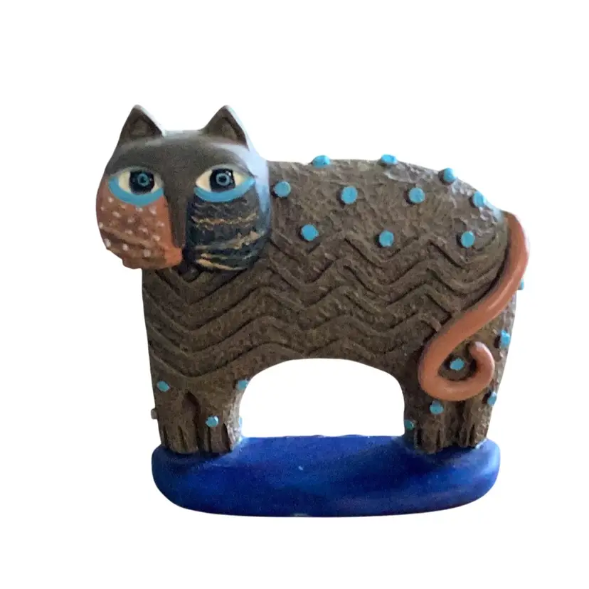Laurel Burch Arched Brown Cat - 3.25 Inches Tall