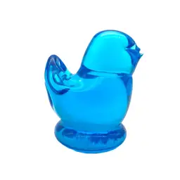 17 - Vintage Small Leo Ward Art Glass Bluebird Of Happiness 2” - GLOWS!