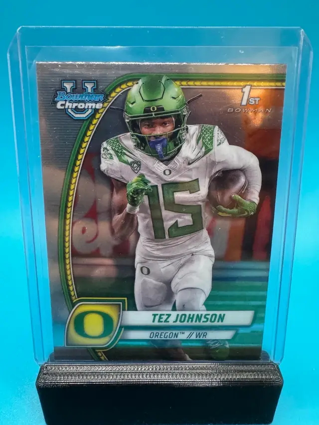 Tez Johnson 1st Bowman Chrome U Oregon Ducks