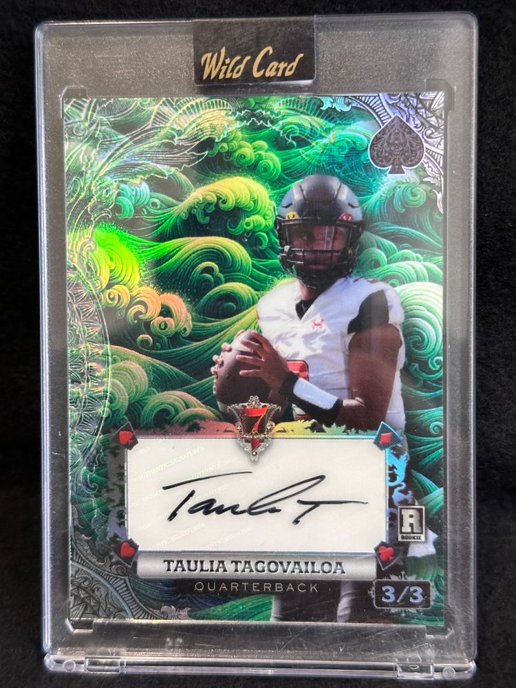 Taulia Tagovailoa Wild Card Auto /3 Green Wave