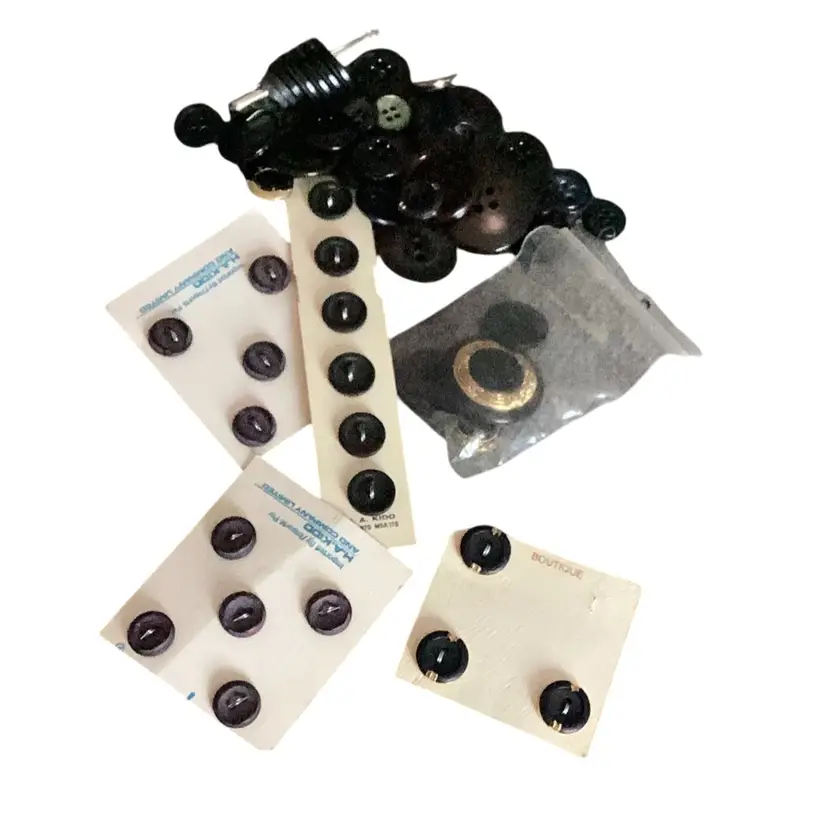 Lot Of Black Vintage Buttons