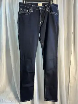 Big Star Maddie Skinny Jeans Embroidered Rear Pockets Western: 31L Dark Wash