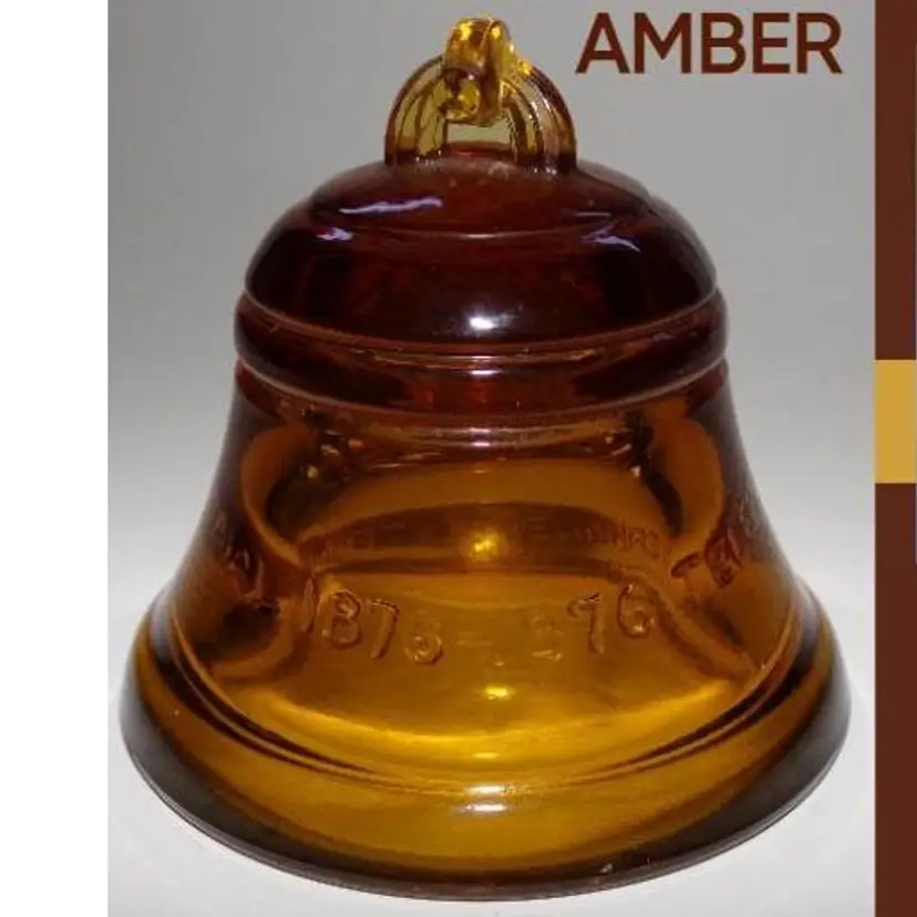 Viking Glass Amber Bell Telephone Bicentennial Bell Shaped 'Insulator' Paperweight