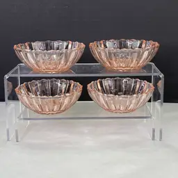 Vintage Anchor Hocking Fortune Pink Glass Dessert Bowls Set Of 4