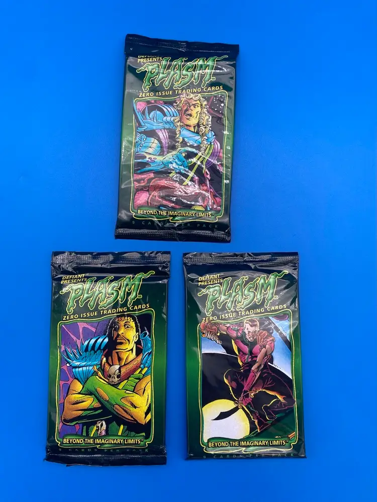Defiant Lot of 3 Plasm Zero Issue 9 Trading Card Packs - Sealed 1993