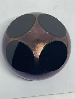 John Bingham 1977 Round Cut Iridescent Art Glass Paperweight