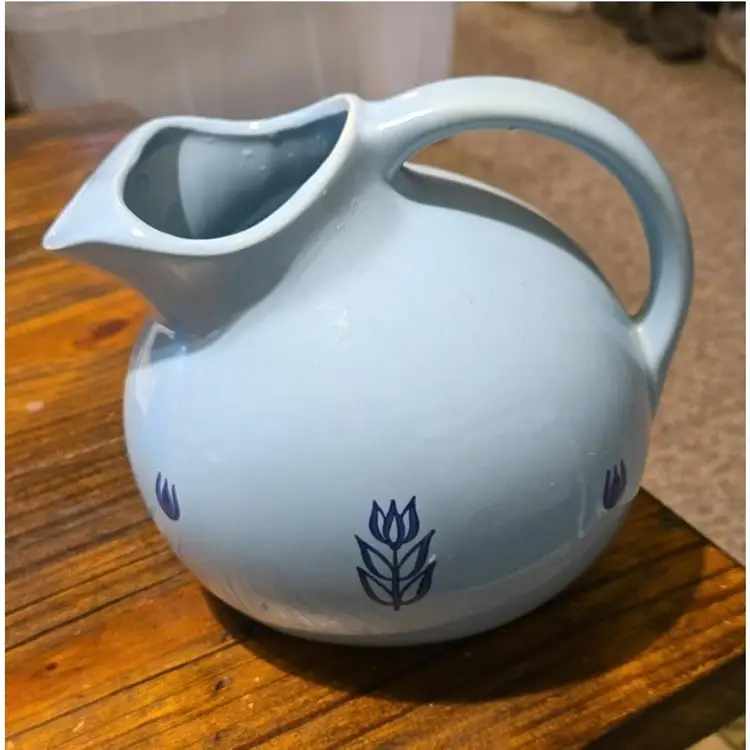 Mid-Century Blue Dutch Tulip USA Pitcher
