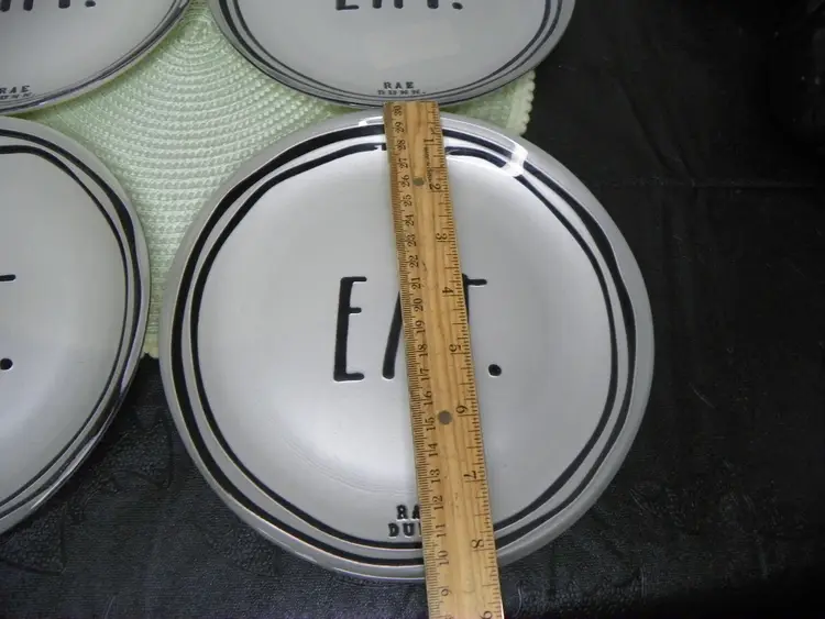 Rae Dunn Glass Collection set of 4 Plates "Eat"