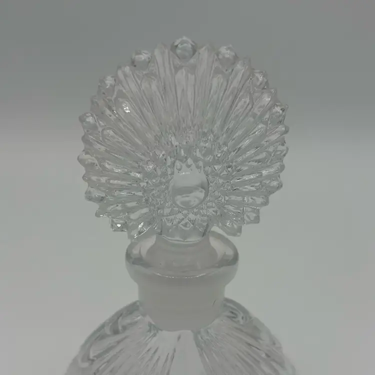Vintage Pressed Glass Perfume Bottle Nd Stopper