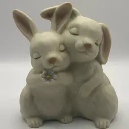 4”tall x 3 1/2”wide Homco Bunny Couple
