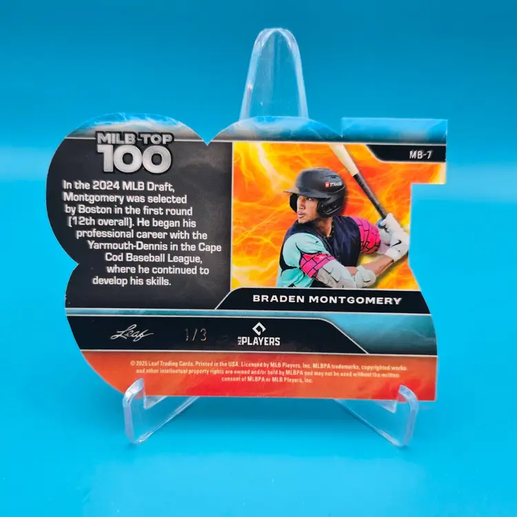 Braden Montgomery 2025 Leaf Baseball Nation MiLB Top 100 Blue Ice 1/3 Chicago White Sox