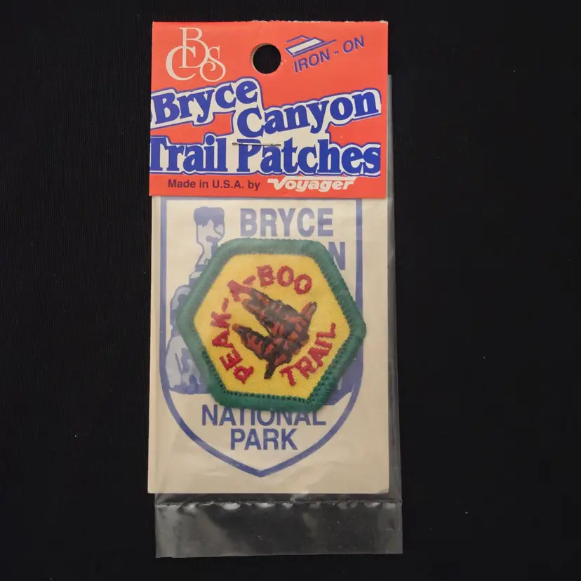 Bryce Canyon Trail Patch National Park Souvenir Iron On By Voyager USA Made New in Unopened Package