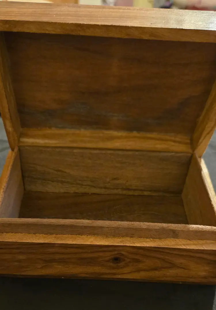 Carved Wood Box Goddess Moon Pentacle