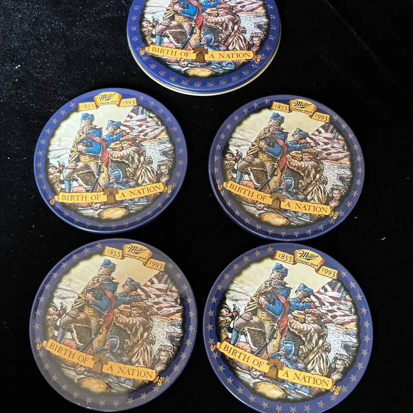 #1162 - Set Of Four Drink Coasters In Tin