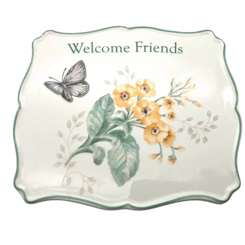 BIN - Lenox Welcome Friends Butterfly Trivet Porcelain Tile
