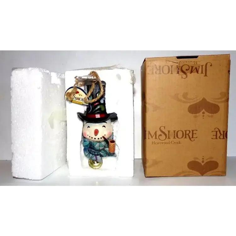 Jim Shore Snowman Dangle Bell Ornament Heartwood Creek 2010 New in Box