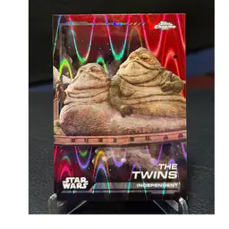 THE TWINS 2024 TOPPS CHROME STAR WARS #27 RED BLASTER RAYWAVE REFRACTOR