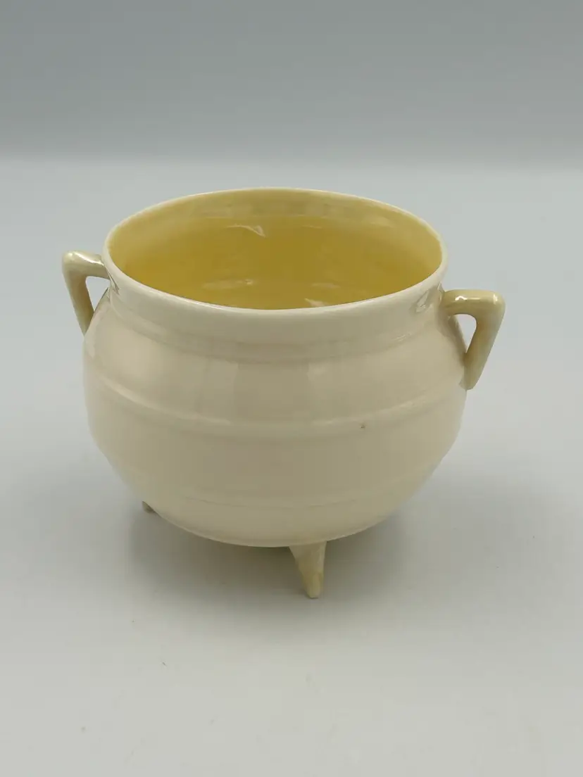 Vintage Belleek Aberdeen, Irish Pot Shaped Porcelain Open Sugar Bowl Lusterware