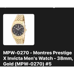 Montres Prestige X Invicta Men's Watch - 38mm,
Gold