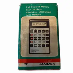 VINTAGE HANIMEX LC 670A Calculator RARE! W/ Case Handheld Electronic Pocket