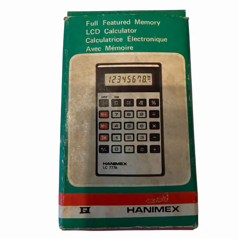 VINTAGE HANIMEX LC 670A Calculator RARE! W/ Case Handheld Electronic Pocket