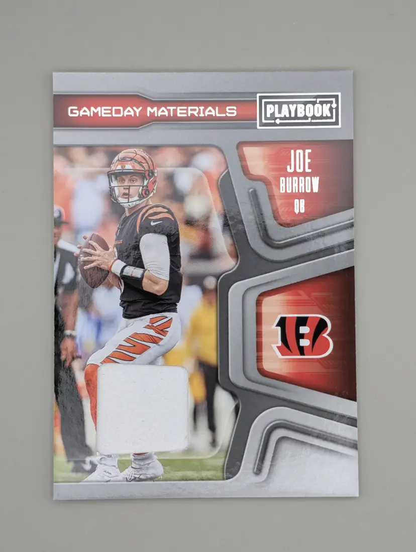 Joe Burrow 2022 Panini Playbook Gameday Materials #GM-3 - (139) - Cincinnati Bengals