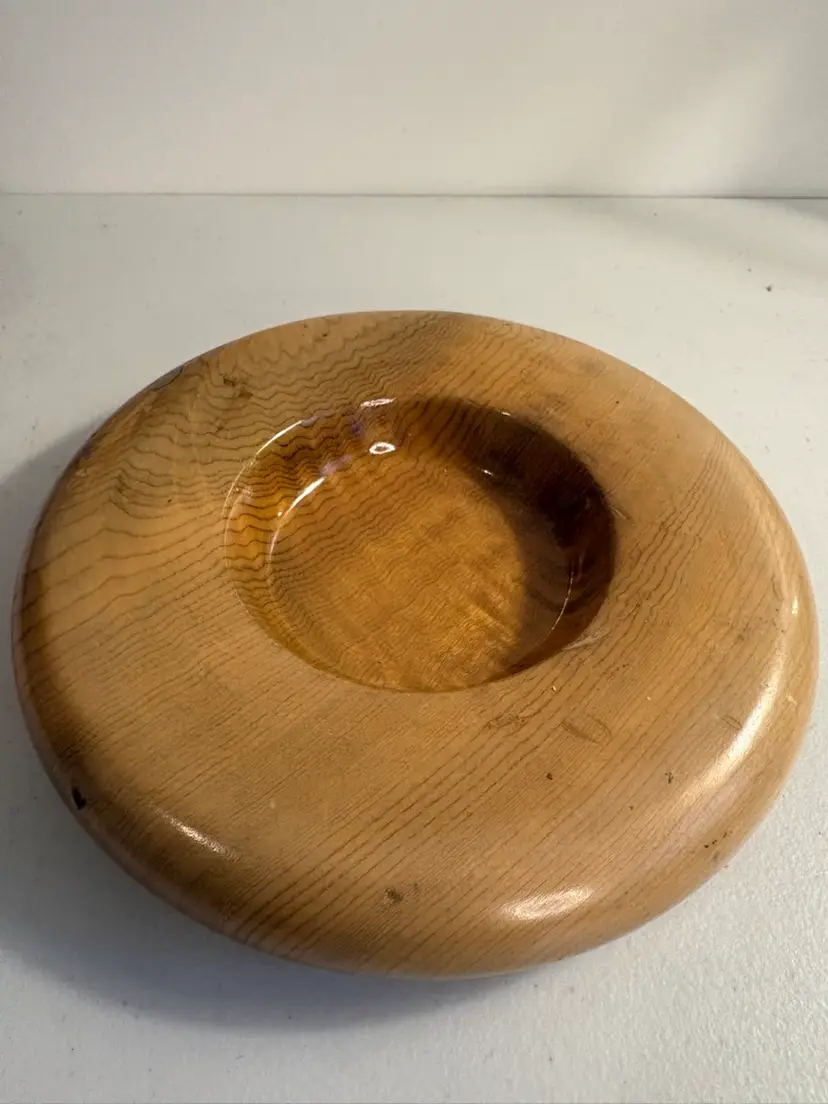 Hand turned Oregon Myrtlewood Pillar Candle Holder