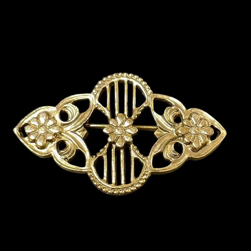 2 Inch Gold Tone Brooch