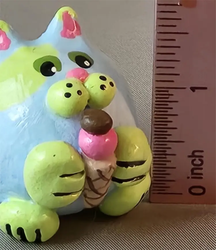 Shirley's Cats - Light Blue and Green with Ice Cream Cone