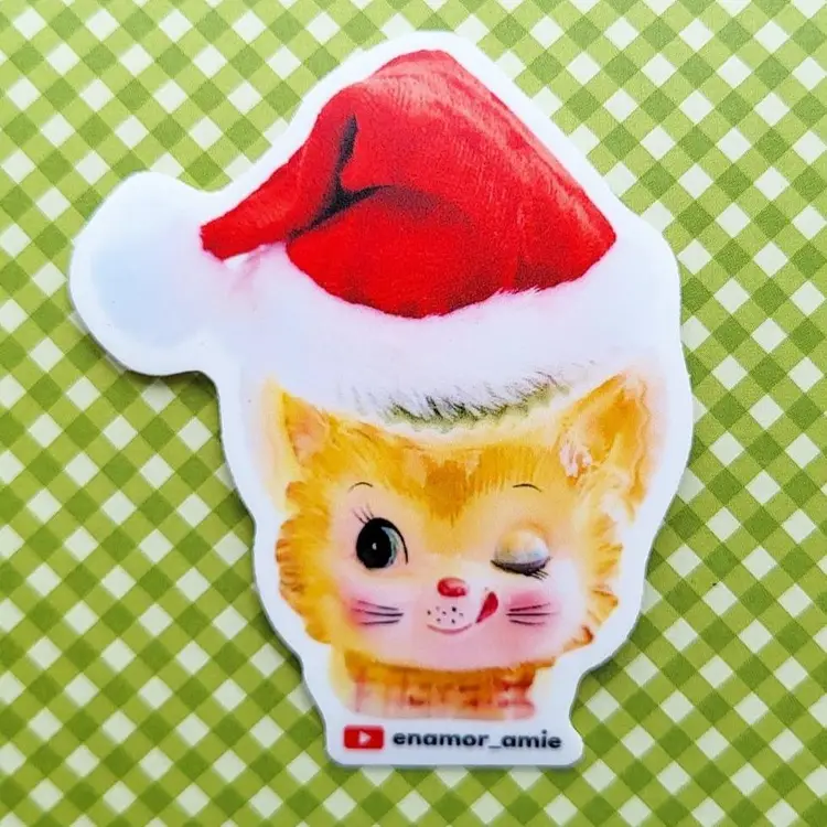 enamor_amie Merch "Santa Winking Kitty" Sticker