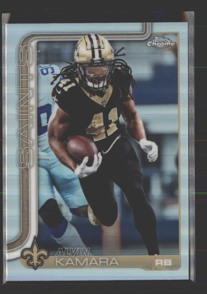 Alvin Kamara 2025 Topps Chrome Refractor #215 - (142) - New Orleans Saints