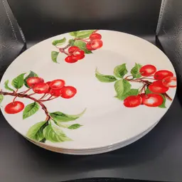 Set of 4 Royal Norfolk Juicy Fruit Pie Cherry 10 in Plates