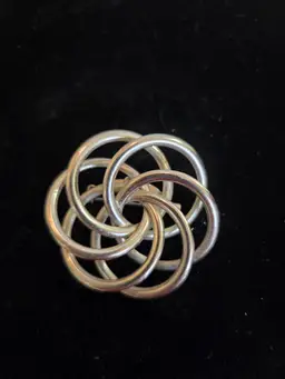 Vintage Silver Tone Circular Brooch