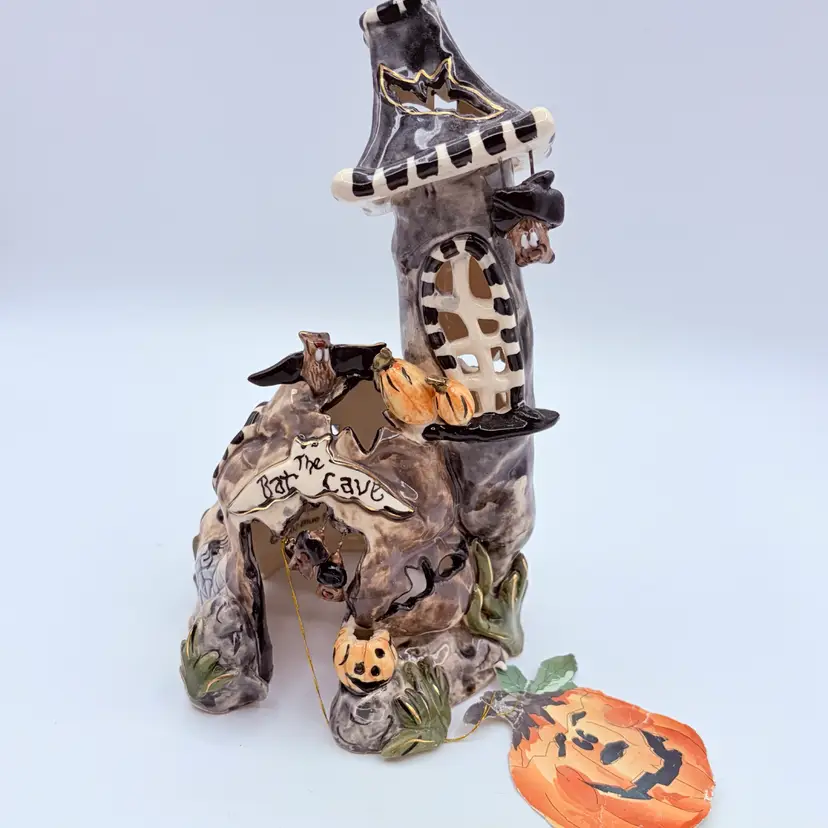 BLUE SKY CLAYWORKS HEATHER GOLDMINC BAT CAVE TEALIGHT CANDLE HOUSE 2002