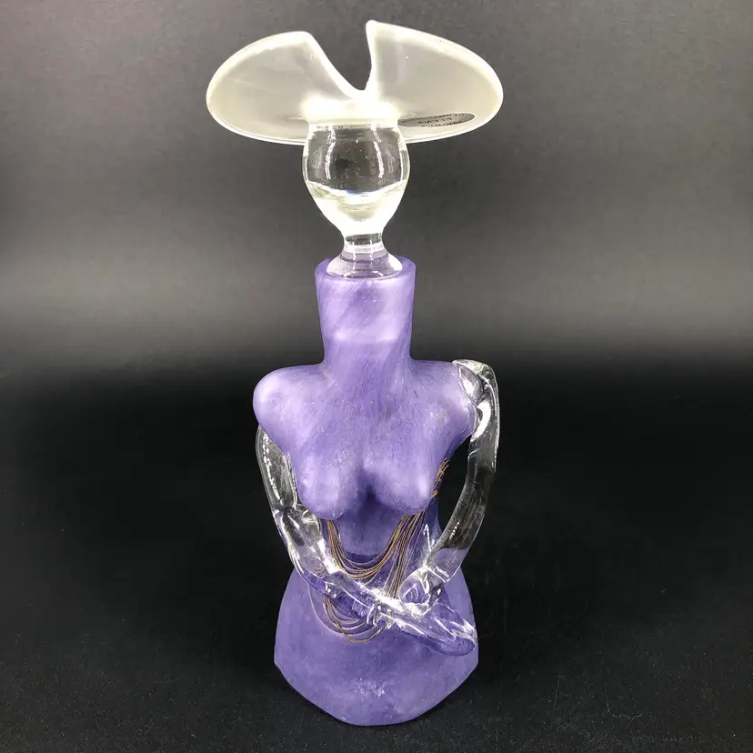 Vintage Elena Graure Hand-Blown Art Glass Nude Female Torso Perfume Bottle