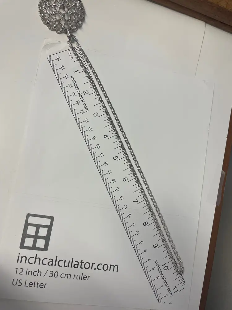 Vintage Monet Silver Tone Brutalist Modernist Pendant Necklace, 22" Chain