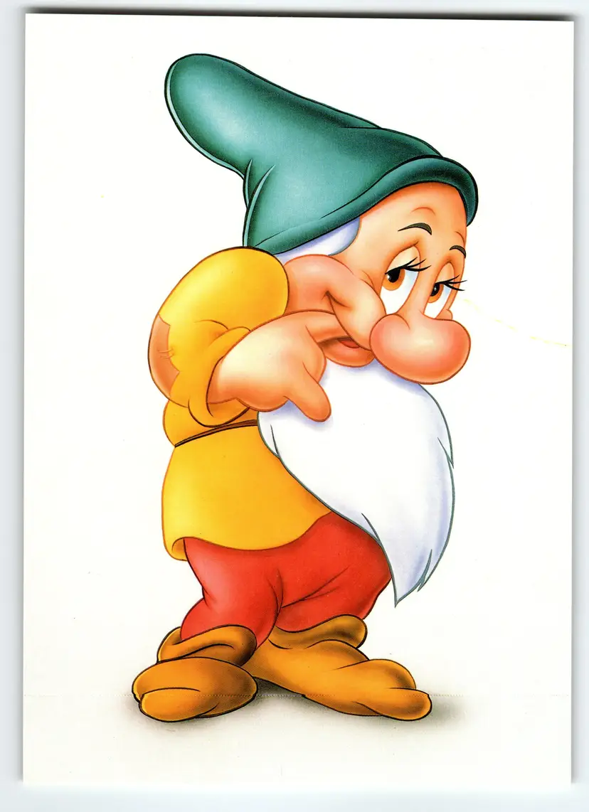 Bashful Snow White And The Seven Dwarfs Disney Postcard Vintage Unused Cute Pose