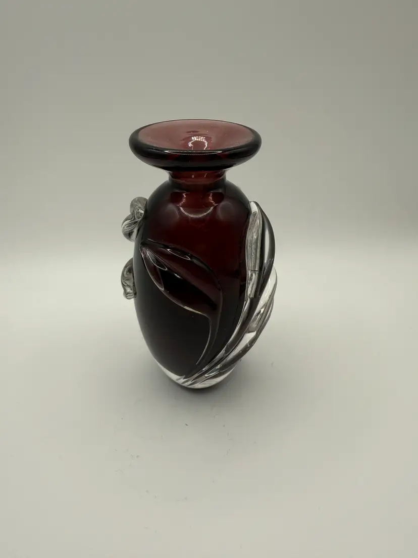 Art Glass Amethyst Purple Perfume Bottle no Stopper signed by William Glasner 79-LAP144