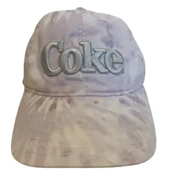 Coca-Cola Brand Embroidered Logo Purple Tie-Dye Unisex Adjustable Dad Hat