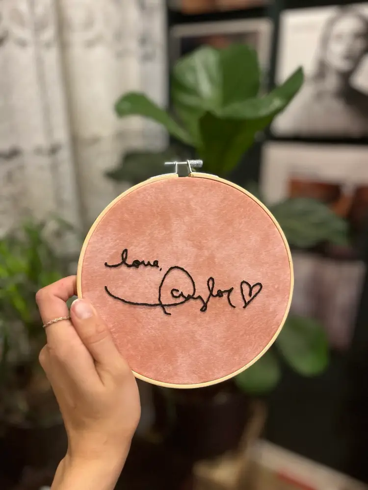 Love, Taylor Hand Embroidered Hoop