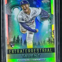 2024 Topps Chrome #ET-24 Extraterrestrial Talent Refractor Yoshinobu Yamamoto Dodgers