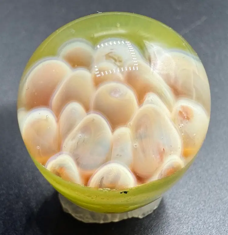 Contemporary Art Glass Practice Marble- Oblong Flower Implosion 1”