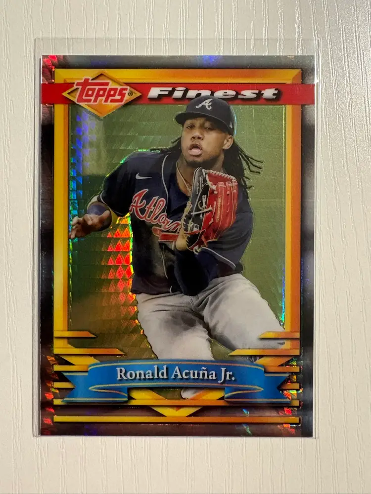 2021 Topps Finest Flashbacks Ronald Acuna Prism Refractor /35! Atlanta Braves