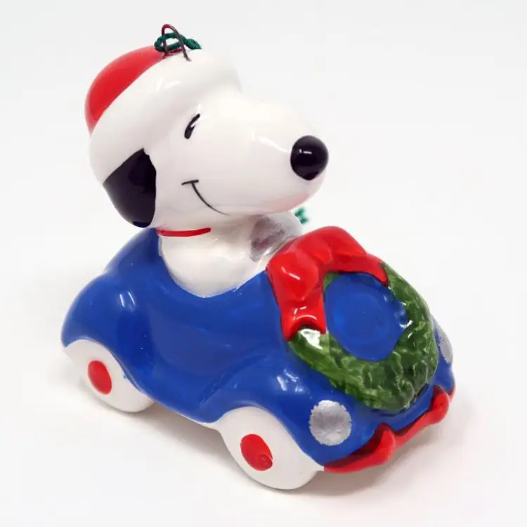 Snoopy Christmas Car Ornament - Peanuts Holiday Decor