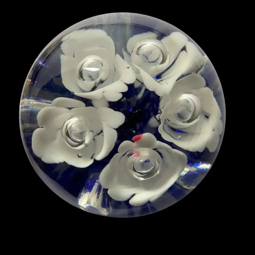 #18 Zimmerman Art Glass Indiana 5 Lilly Cobalt 2.75”T X 3” W