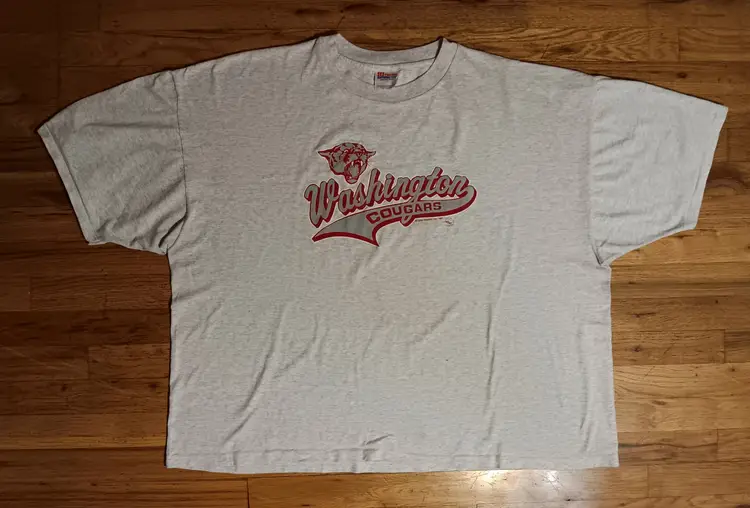 vintage 80s college t-shirt single stitch WSU Cougars Football Washington State