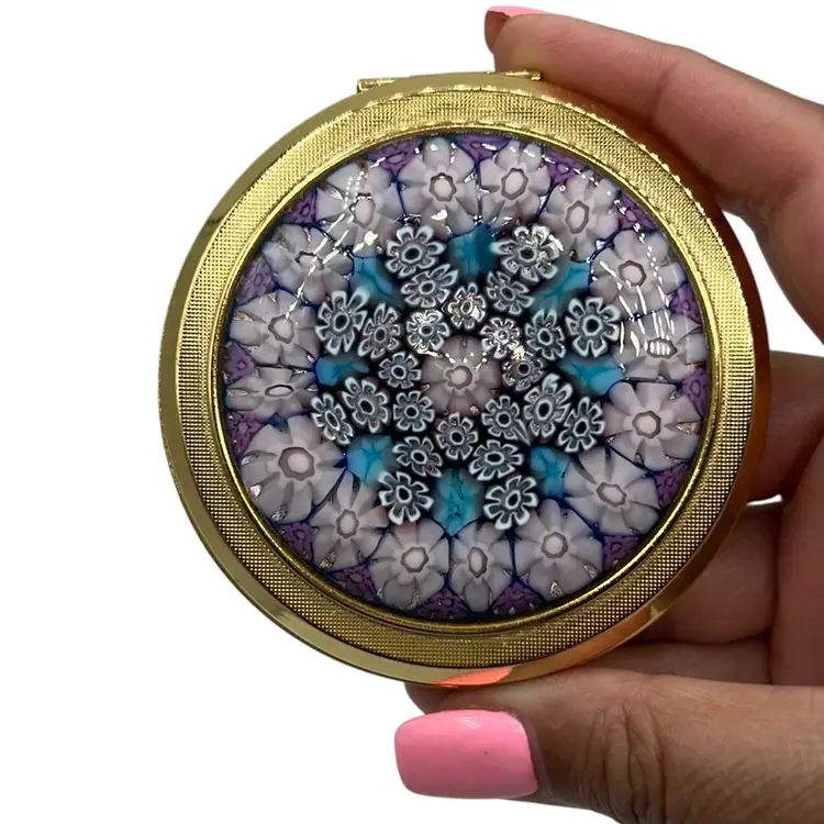 Murano Glass (original sticker) Millefiori Compact