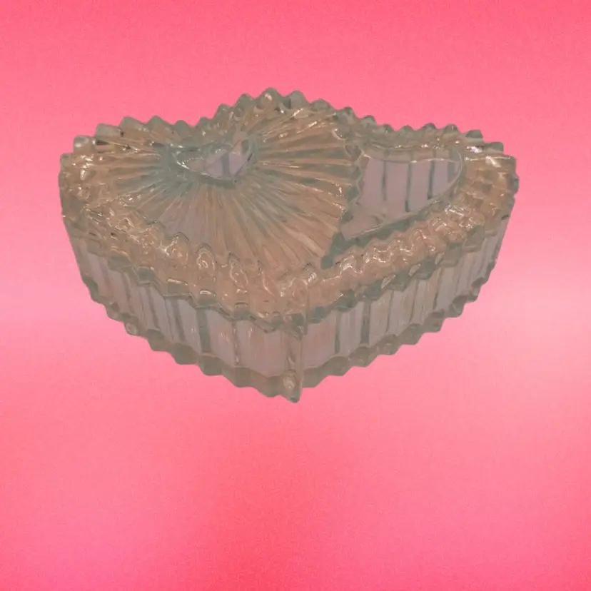 Mikasa Double Heart Vintage Crystal Trinket Box
