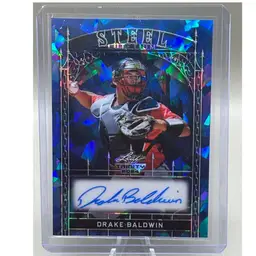 Drake Baldwin 2024 Leaf Trinity Steel Lutetium Autograph 7/7 Atlanta Braves