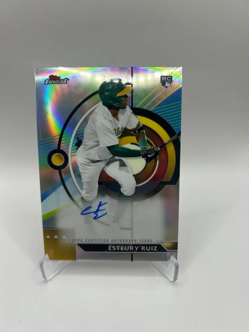 2023 Topps Finest Esteury Ruiz Refractor Auto Rookie Oakland Athletics